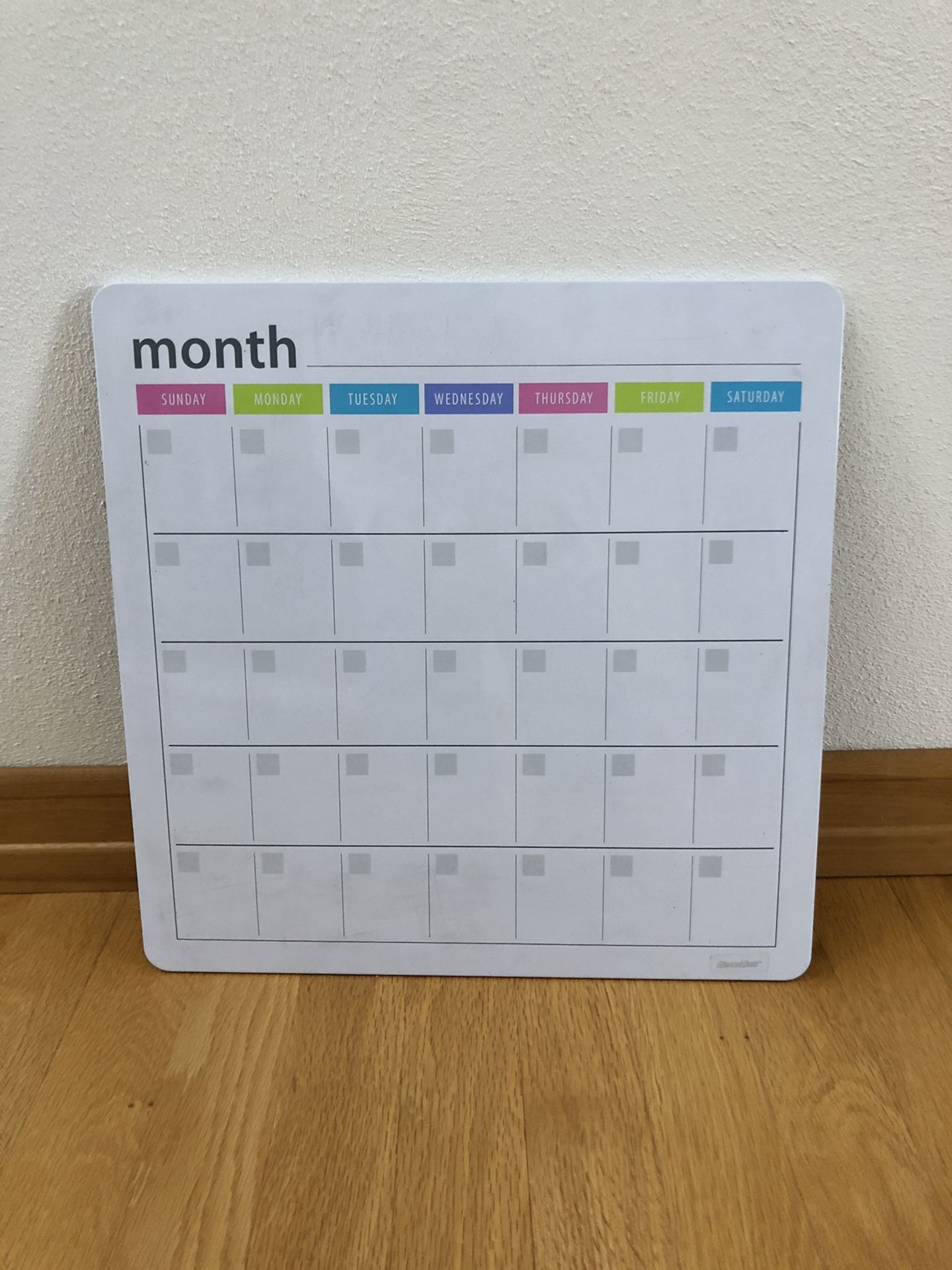 Dry Erase Month Calendar