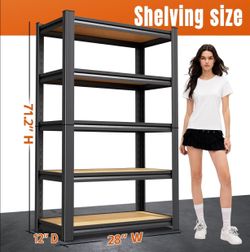 5-Tier Storage Shelving 71.2"H X 28"W x 12"D