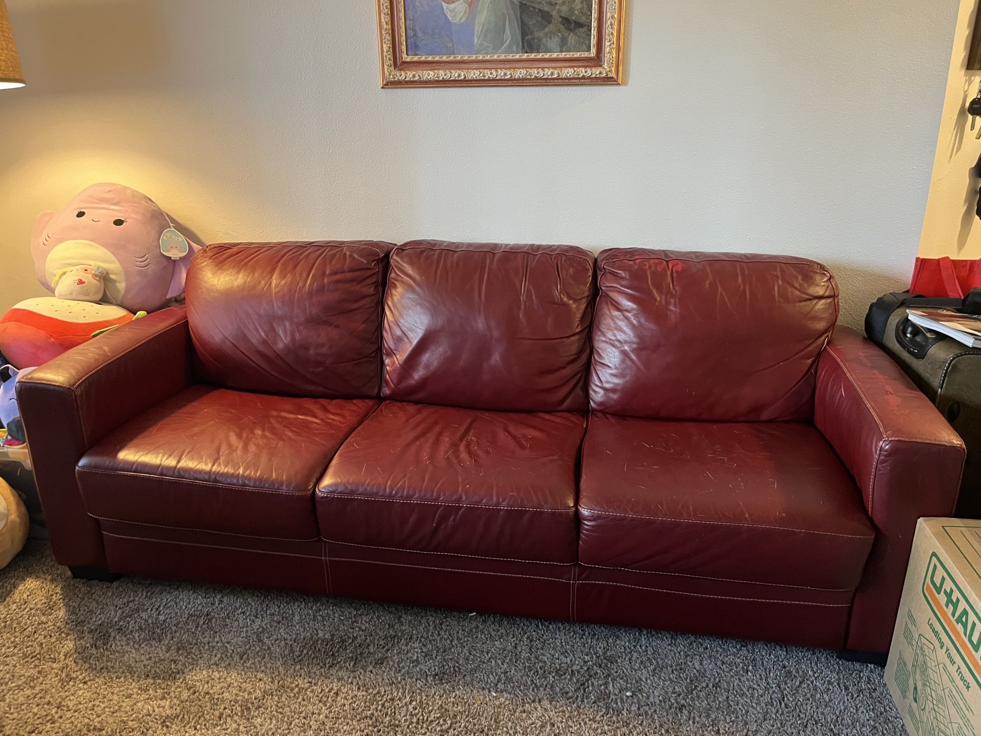 Dark Red Couch, Good Condition