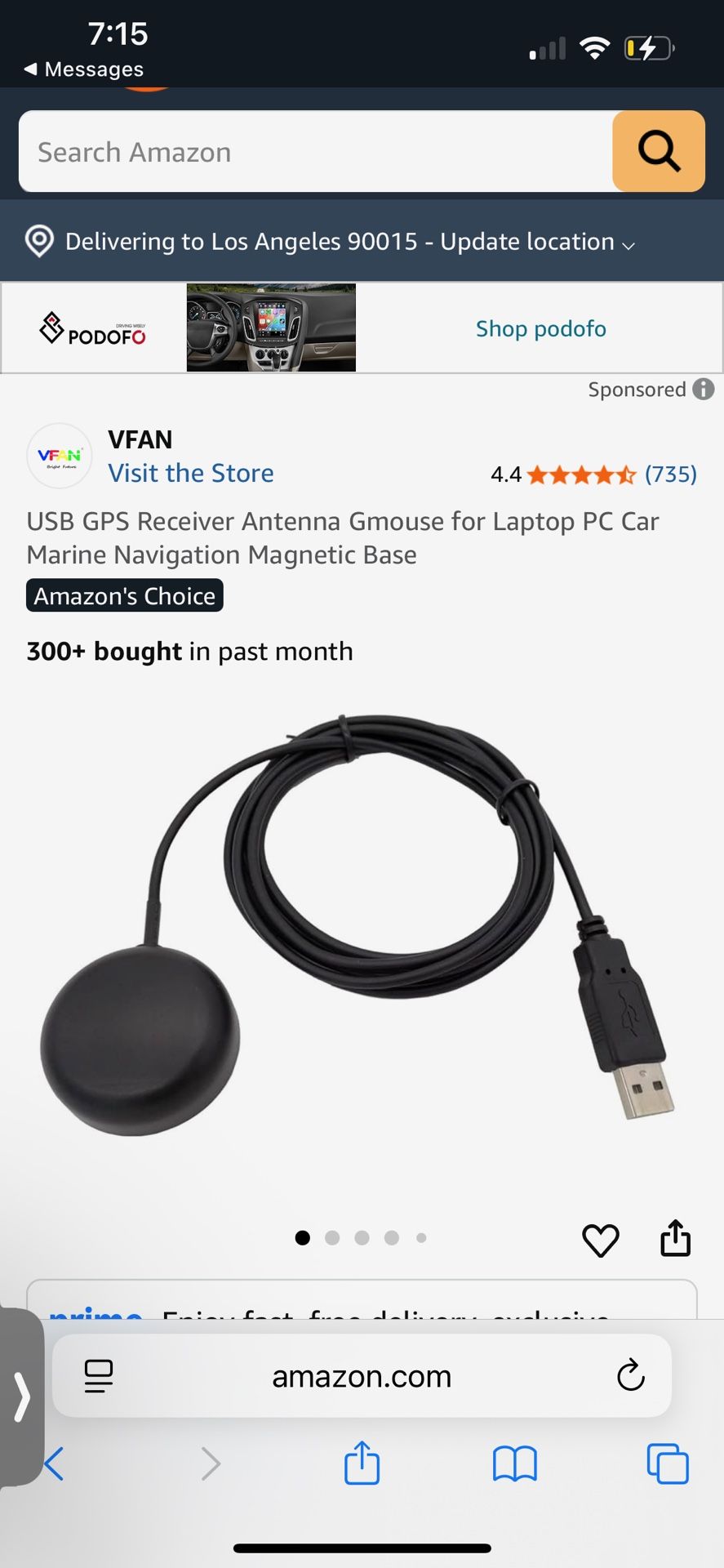 GPS Receiver Antenna Gmouse for Laptop PC Car Marine Navigation Magnetic Base
