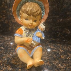 Vintage Ceramic Boy Figurine 7”
