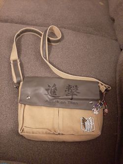 Attack on titan small messenger bag with charms