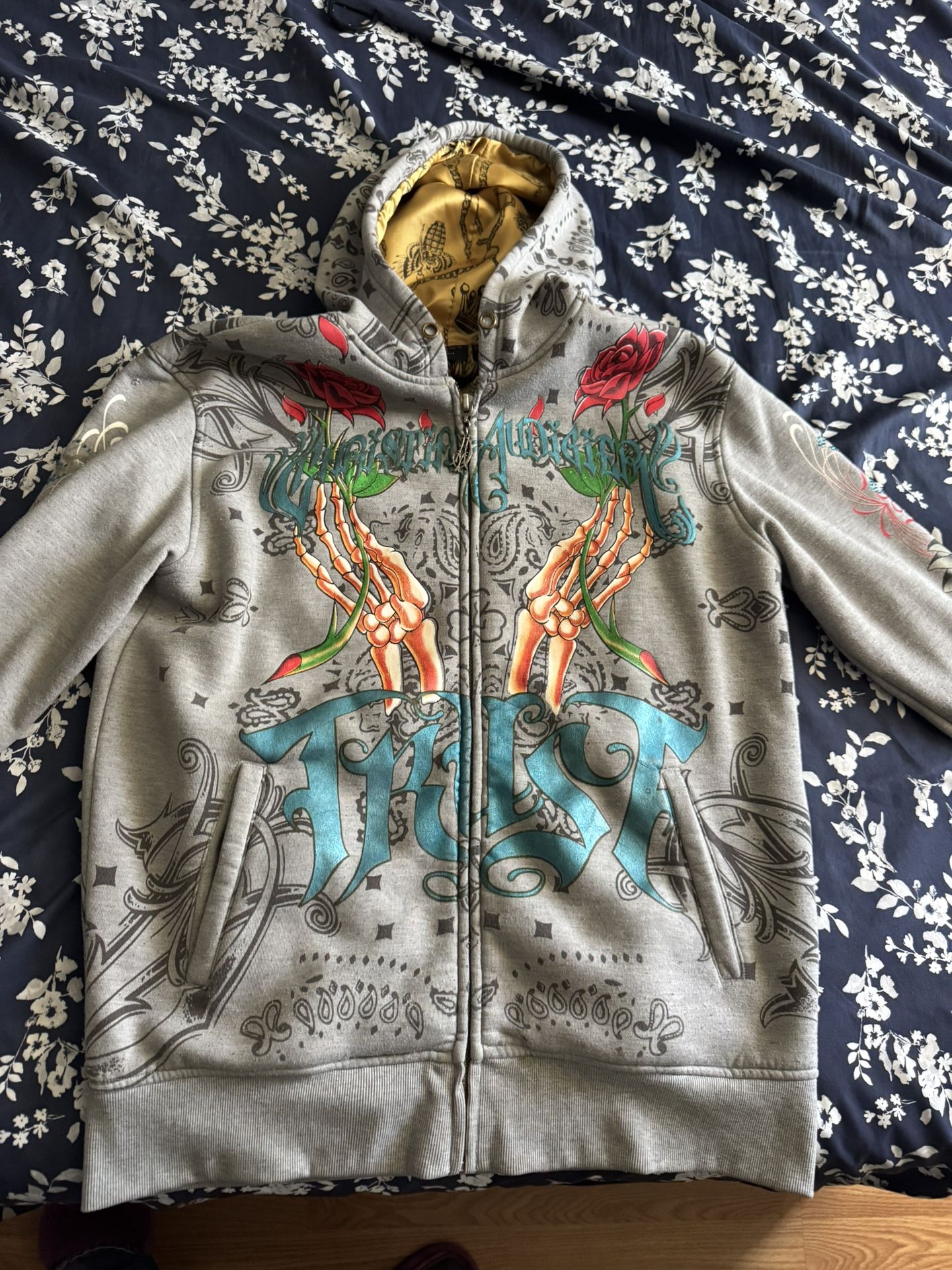 Vintage Ed Hardy Christian Audiger Zip Up