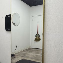 Gold trim full size mirror 