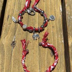 Bandana Bracelet Set Red Bracelet 
