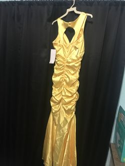 Yellow long party dress