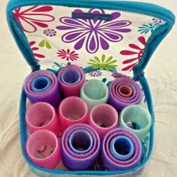 Modella 23 Reusable Plastic Self-adhesive Hair Rollers Curlers W/ plastic box 