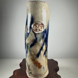 Unique Vintage Signed Colored Porcelain Vase 