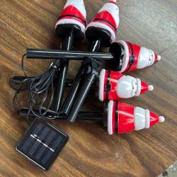 Christmas Decorations Outside, 7Ft Christmas Santa Pathway Stake Lights with 4 C7 Bulbs, Stake, Connectable Waterproof Driveway Markers Lights for Out