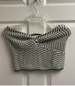 Brand new green & white strapless crochet top size L Juniors