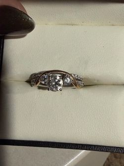 White and rose gold wedding set