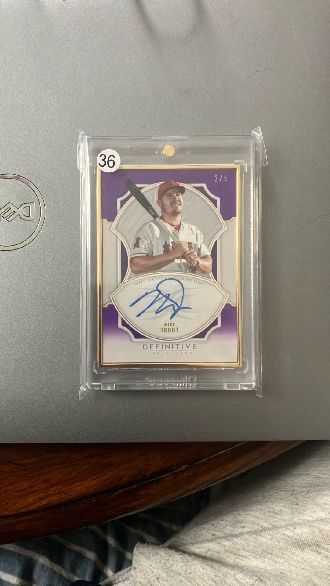 Mike Trout On card auto 2/5 Gold Encased