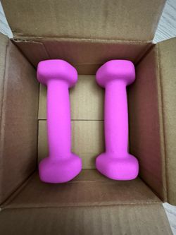 Fitness Set of 2 Neoprene Dumbbell Hand Weights, Anti-Slip, Anti-roll,