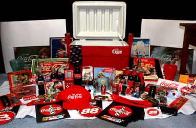 1980’s Coca-Cola Cooler full of Coke collectibles