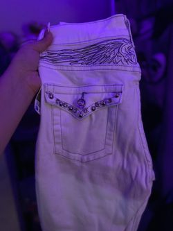 White flared jeans