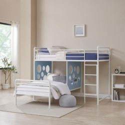 60" L-Shape Bunk Bed with Cut Out Panels(New In A Box)