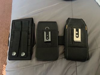 Set of 3 tactical nylon phone belt pouches