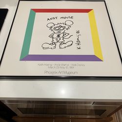 Keith Haring Framed Andy Mouse Print