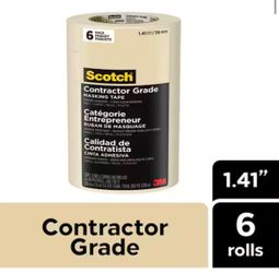 3M Scotch 1.41 in. x 60.1 Yds. Multi-Surface Contractor Grade Tan Masking Tape (6 Rolls) @Tools-693