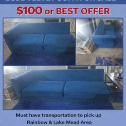 Blue Velvet Sofa 