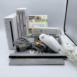 Nintendo Wii Video Game Console With Wii Sports White System Bundle - TESTED!
