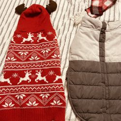 Holiday sweater, Jacket And Scarf For Dog