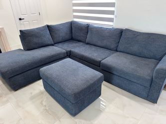 Blue sectional sofa
