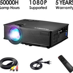 LED Video Projector, Full HD 1080P and Up to 180" Display, PHONECT 2400 LUX