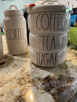 Coffee Rae Dunn canisters