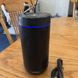 Comiso X26L Black Large 7 1/2” Tall Blue Light Portable Speaker Its Scratched All Around Side Grill & Comes With USB-C Charger 