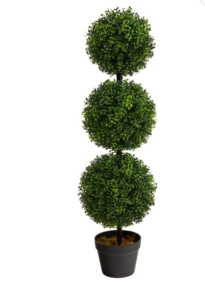3ft. Artificial Triple Ball Boxwood Topiary Tree
