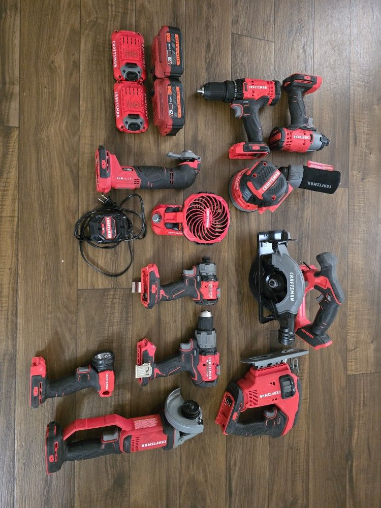 11 Tool Combo Kit + 4 Batteries Crafterman Firm Firm Firm