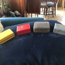4 Vintage 1950s-1960s Cuff Link/Tie Bar Boxes
