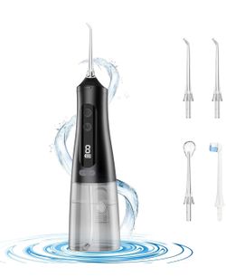 New! Water Flosser Portable Dental Oral Irrigator with 9 Modes, 4 Replaceable Jet Tips, Rechargeable Waterproof Teeth Cleaner for Home and Travel -350