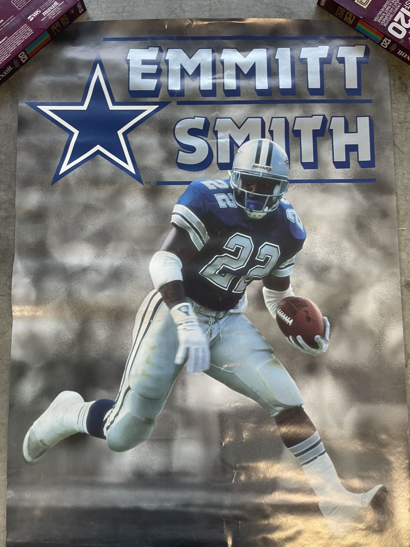 Vintage 1991 Starline NFL Team Players Dallas Cowboys Emmitt Smith Poster