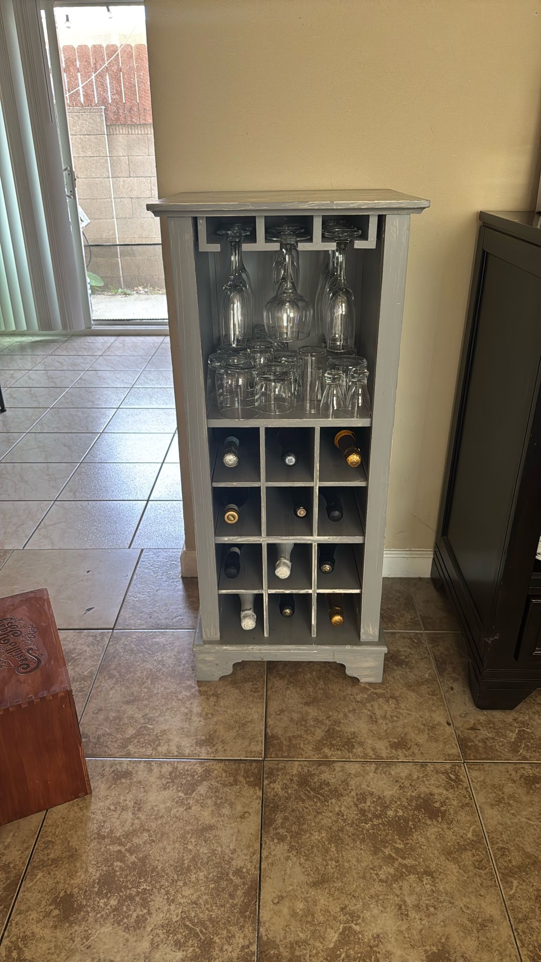 Grey Wine Rack 