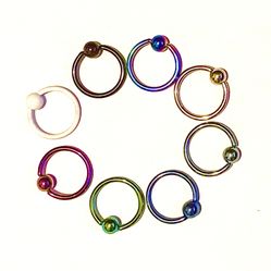Captive Bead Ring Hoop 16g 11mm 7/16" Lip Ear Nose