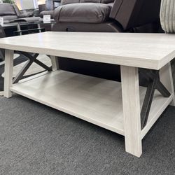 2pcs White Oak Coffee & End Table