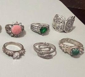 Anillos plata 925 diferentes modelos y piedras size 7/8 joyas antigua cada una