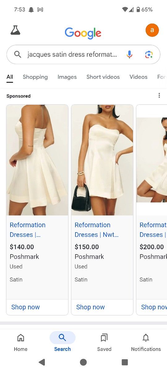 Jacques Satin Dress Size 2