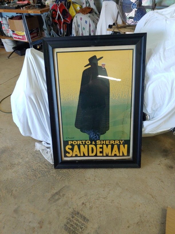 Very Large Vintage Sandman Framed Poster