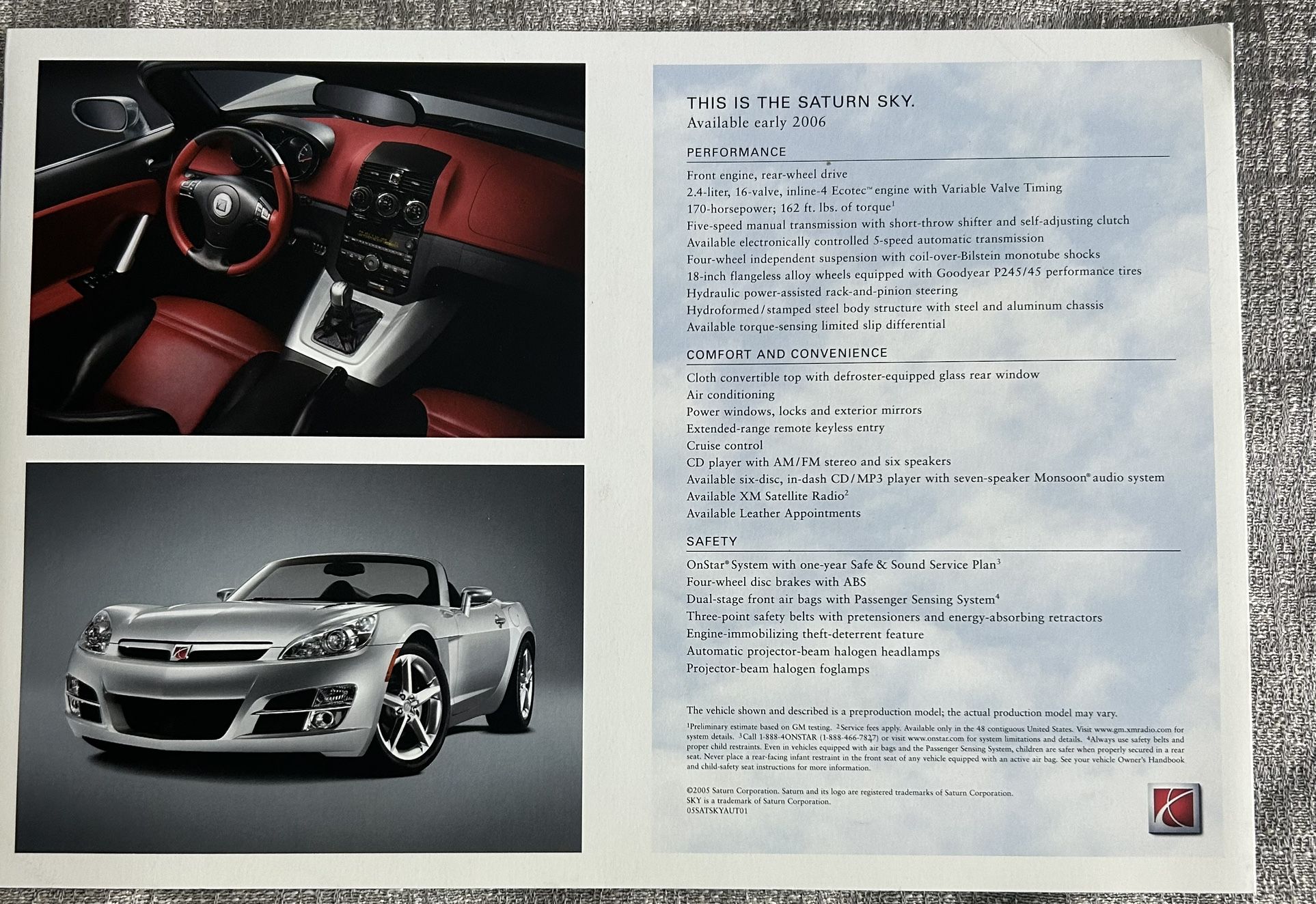 Dealer advertisement Saturn 2006 Skye