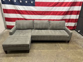 Free Delivery - Grey 2 Piece Sectional Sofa Couch