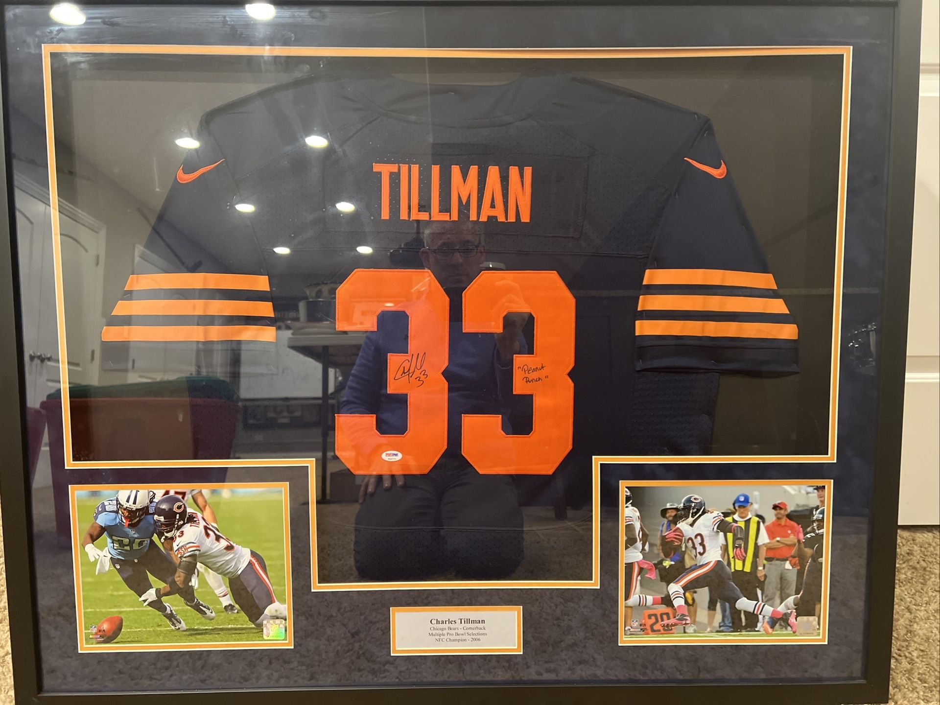 Charles Tillman Chicago Bears Signed And Framed Jersey PSA Authentic