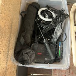 Photography and recording equipment, headphones, microphones, lights