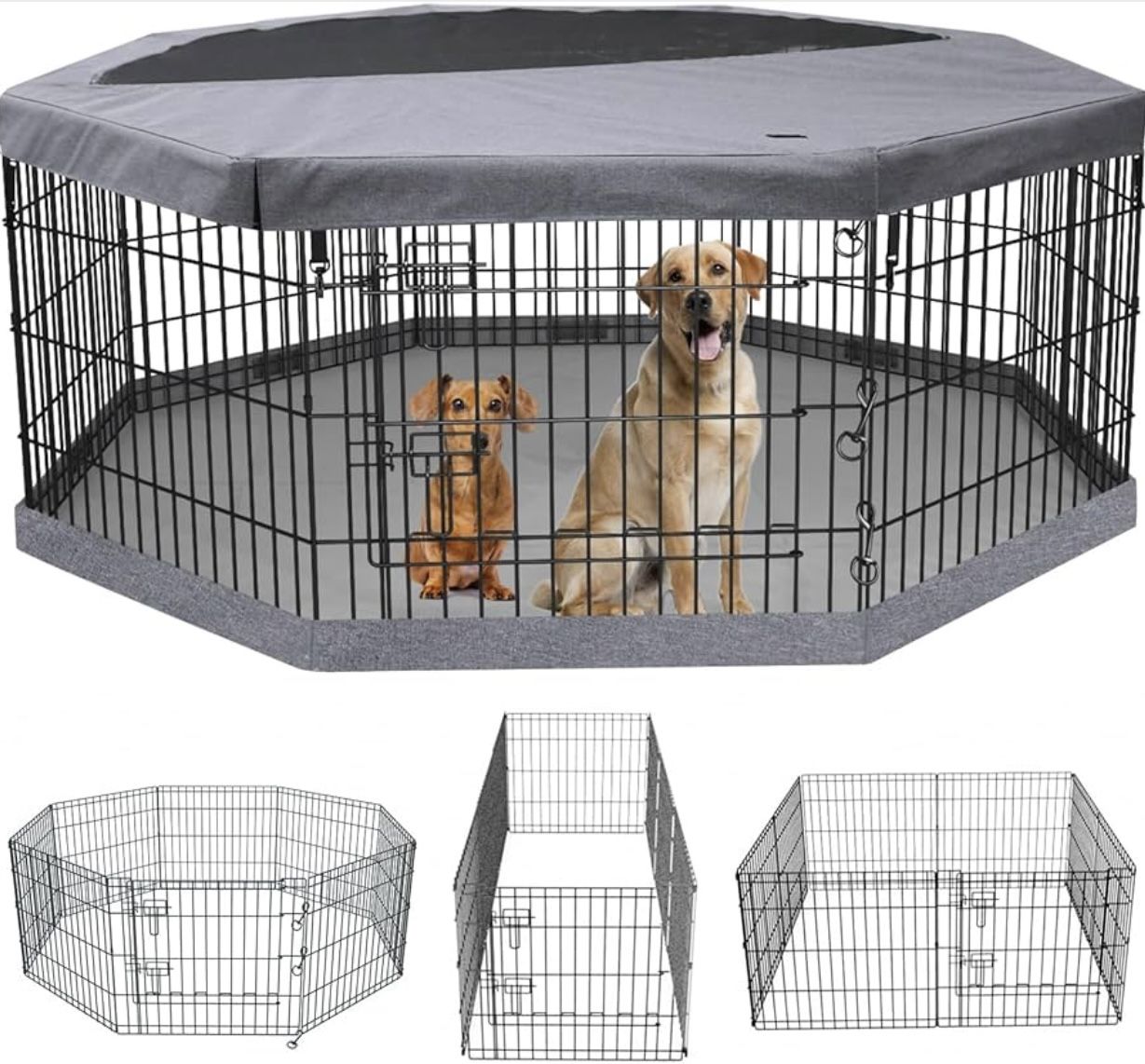 Foldable Metal Pet Exercise Playpen 36” Height 