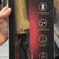 New! Chi Ceramic 1.5” Hair Curling Iron Carbon Black 