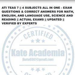 Updated Teas 7 Version 4 files with answers