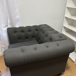 Gray Tufted Armchair (LIKE NEW)