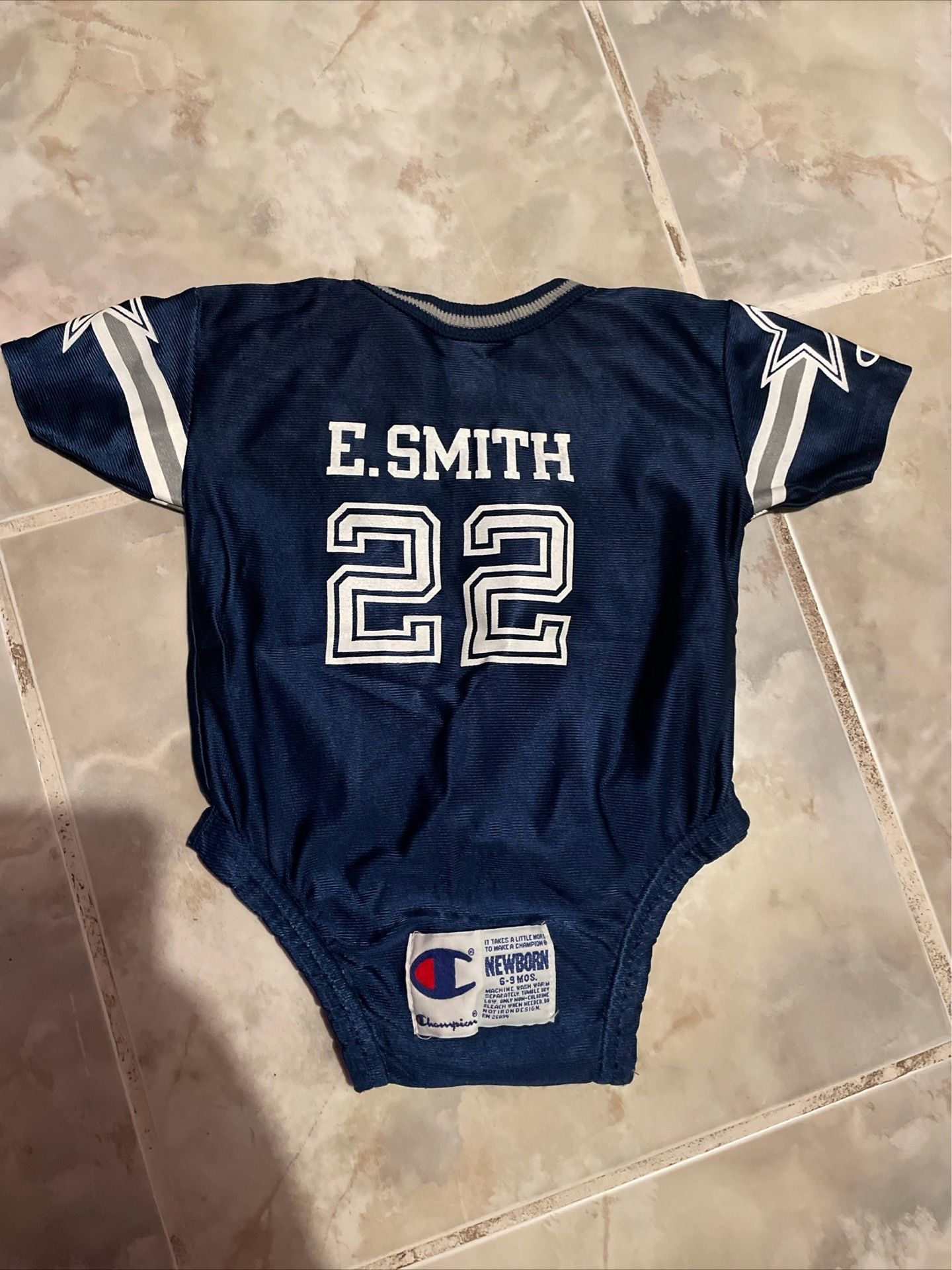 VTG 90s Dallas Cowboys Emmitt Smith #22 Baby SZ 6-9 Months Champion Jersey